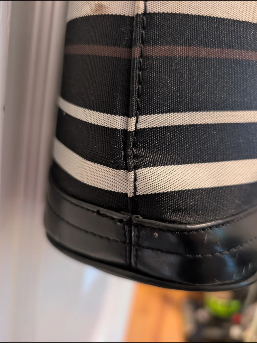 Kate Spade New York Black & Cream Striped Tote Bag